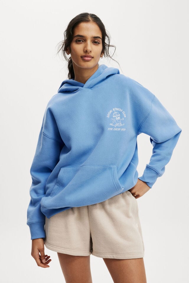 Plush Premium Graphic Hoodie, ADRIFT BLUE/SOCIAL CLUB