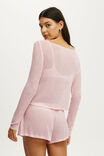 Sheer Long Sleeve Top, PINK KISS - example image 3