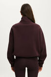 Plush Half Zip Sweatshirt, ITALIAN PLUM - example image 3