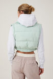 The Mother Puffer Panelled Crop Vest, OASIS GREEN - alternate image 3