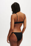 Fixed Tie Side Brazilian Bikini Bottom, BLACK CRINKLE - alternate image 3