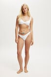 Refined High Side Brazilian Bikini Bottom, WHITE JACQUARD - alternate image 1