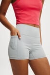 Seamless Pocket Shortie Short, LIGHT GREY MARLE - alternate image 2