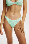 Refined High Side Brazilian Bikini Bottom, GEORGETTE FLORAL GREENS - alternate image 2
