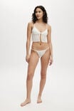 Broderie Longline Lace Tie Up Bralette, FRENCH VANILLA - alternate image 4