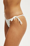 String Tie Side Brazilian Bikini Bottom, COCONUT MILK/POLKA DOT - example image 2