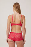 Butterfly Lace Wirefree Lift Bra, ROSE RED - alternate image 3