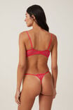 Butterfly Lace Tanga Thong Brief, ROSE RED - alternate image 3