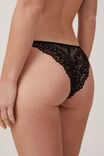 Butterfly Lace Tanga Cheeky Brief, BLACK - alternate image 2