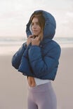 The Mother Puffer Wrap Cropped Jacket, NAVY PEONY - alternate image 1