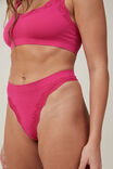 Seamless High Cut Thong Brief, (R) PINK JELLY LACE - alternate image 2