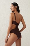 One Shoulder Cut Out One Piece Cheeky, WILLOW BROWN SHIMMER - alternate image 3