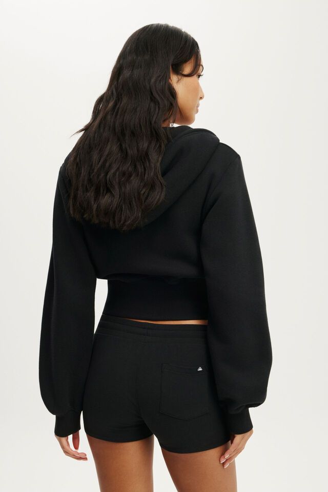 Sculpt Fleece Mini Short, BLACK
