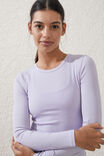 Active Rib Fitted Longsleeve Top, LILAC LIGHT - alternate image 2