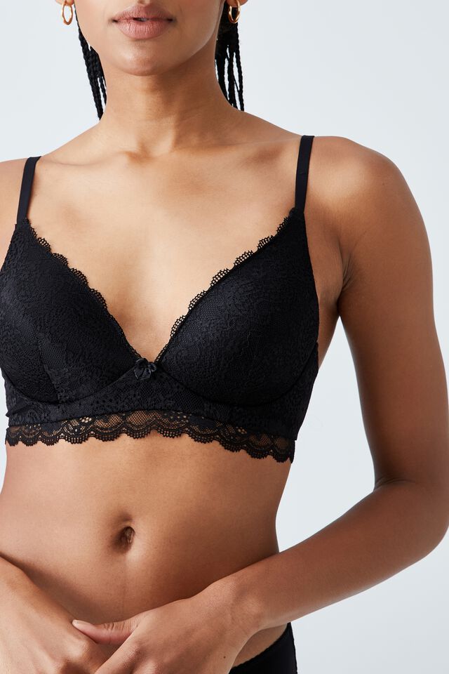 Ultimate Comfort Lace Wirefree Bra, BLACK
