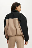Lightweight Padded Track Jacket, BLACK/LATTE - example image 3