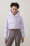 The Mother Puffer Wrap Cropped Jacket, LILAC LIGHT - alternate image 1