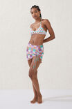 Mesh Gathered Beach Mini Skirt, MULTI CHECK - alternate image 4