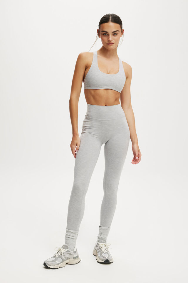 Ultra Soft Side Pocket Full Length Tight, LIGHT GREY MARLE