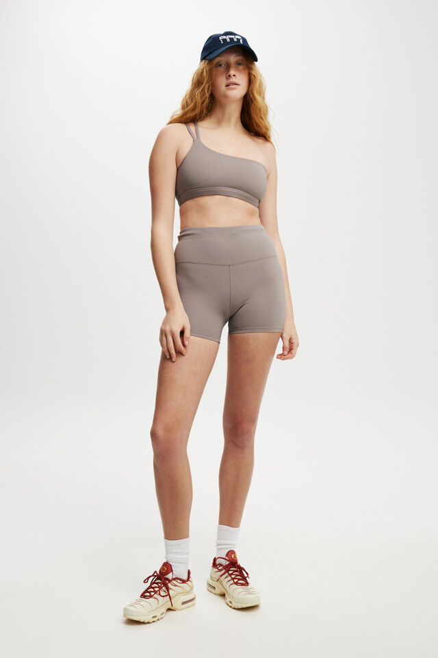 Rib One Shoulder Strappy Crop, DESERT GREY RIB