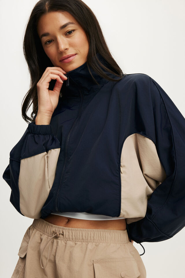 Active Cropped Contrast Anorak, PREP SPORT NAVY/LATTE