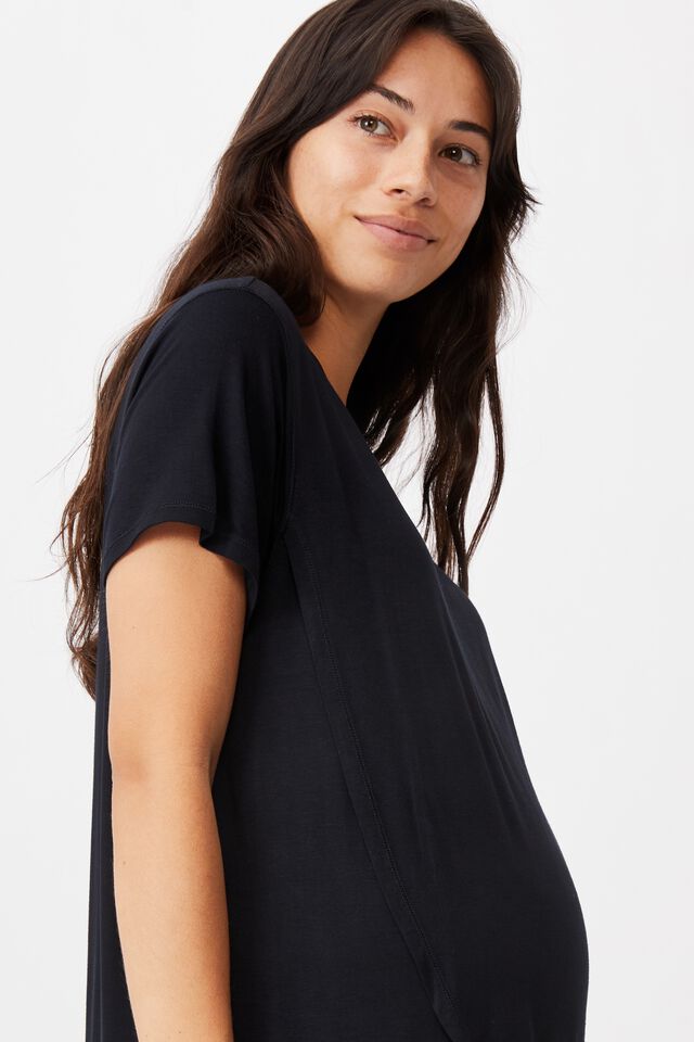 Sleep Recovery Maternity T Shirt, BLACK