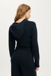 Hooded Zip Up Knit Cardi, MOON TIDE - example image 3