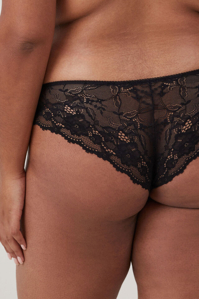Everyday Lace Cheeky Brief, BLACK