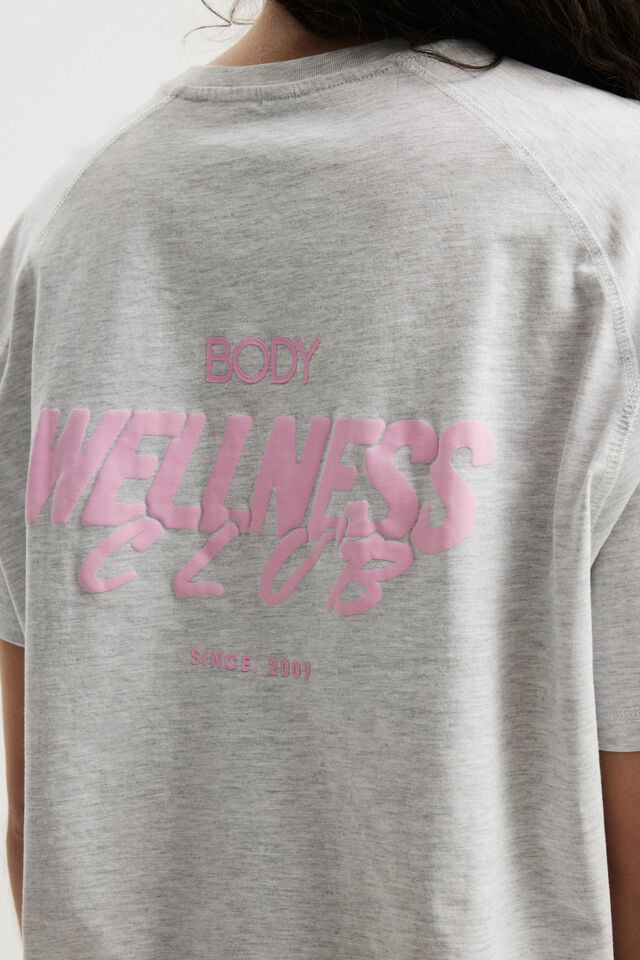Active Graphic Tshirt, GREY MARLE/BWC PINK FROSTING