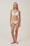 Organic Cotton Lace Thong Brief, LEXI STRAWBERRY CREAM POINTELLE - alternate image 1