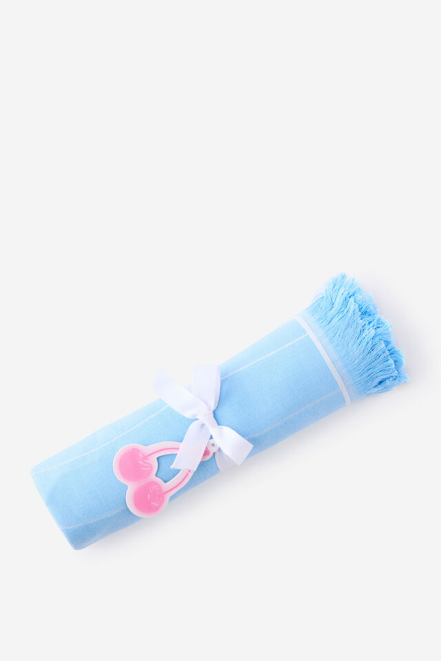 Lucia Lightweight Towel, WINTER SKY PINSTRIPE