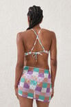 Mesh Gathered Beach Mini Skirt, MULTI CHECK - alternate image 3