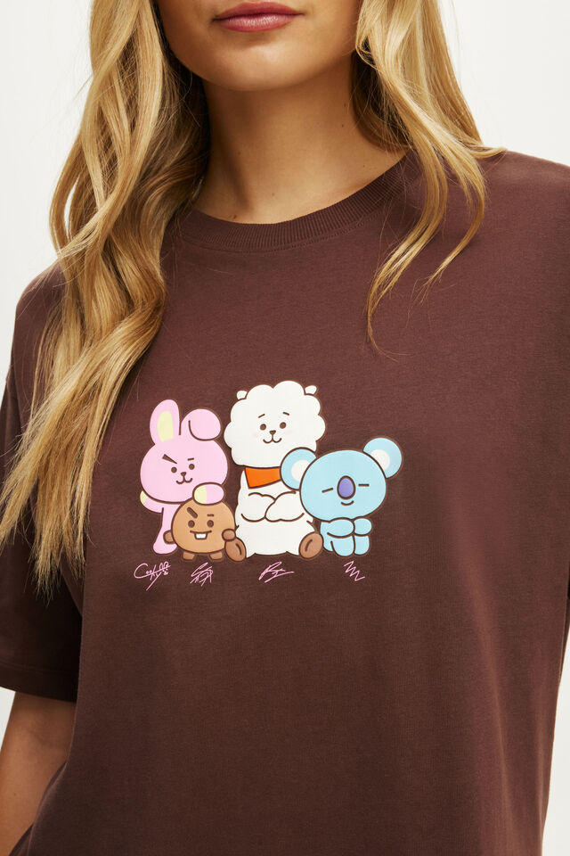 BT21 Active Graphic Tee, LCN BT21/CHESTNUT