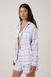 Flannel Boyfriend Long Sleeve Shirt Personalised, WHITE/BLUE/PINK CHECK - alternate image 2