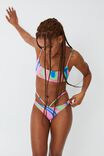 Cut Out High Side Brazilian Bikini Bottom, MARBLE