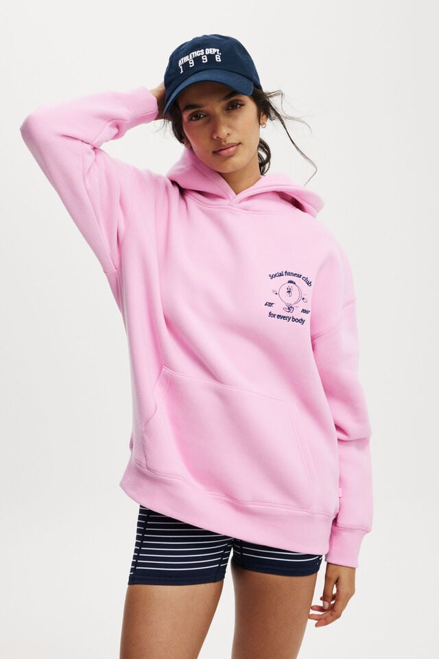 Plush Premium Graphic Hoodie, MILLENNIAL PINK/SOCIAL CLUB