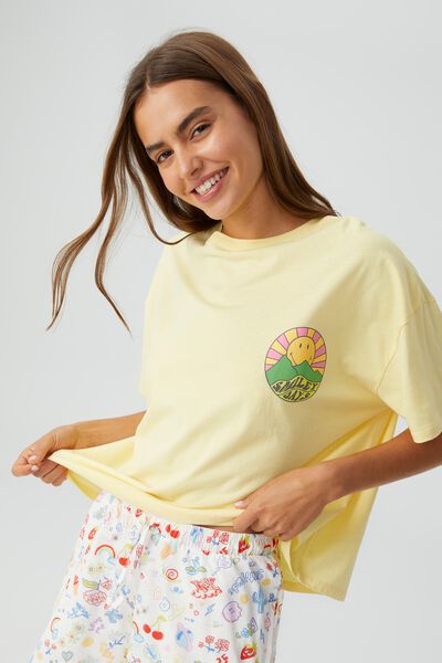 Oversized Jersey Bed Tee, LCN SMI/SMILEY DAYS PLACEMENT