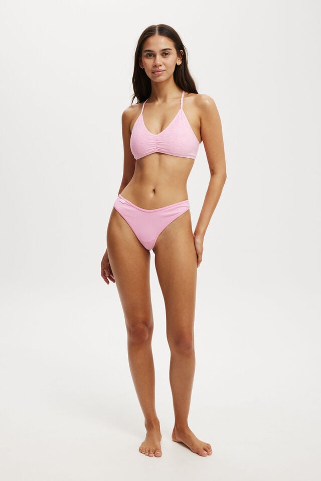 Organic Cotton Rib G String Brief, MILLENIAL PINK