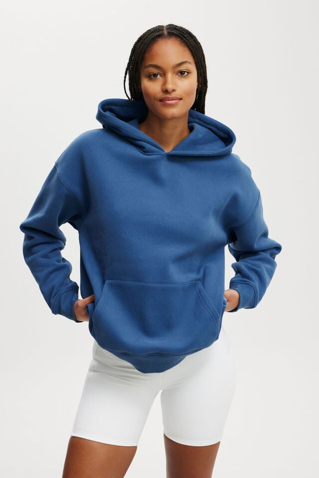 Plush Premium Graphic Hoodie, DEEP BLUE/WELLNESS CLUB GREY MARLE