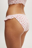 Organic Cotton Ruffle Bikini Brief, ROSE DITSY RED POINTELLE - alternate image 2