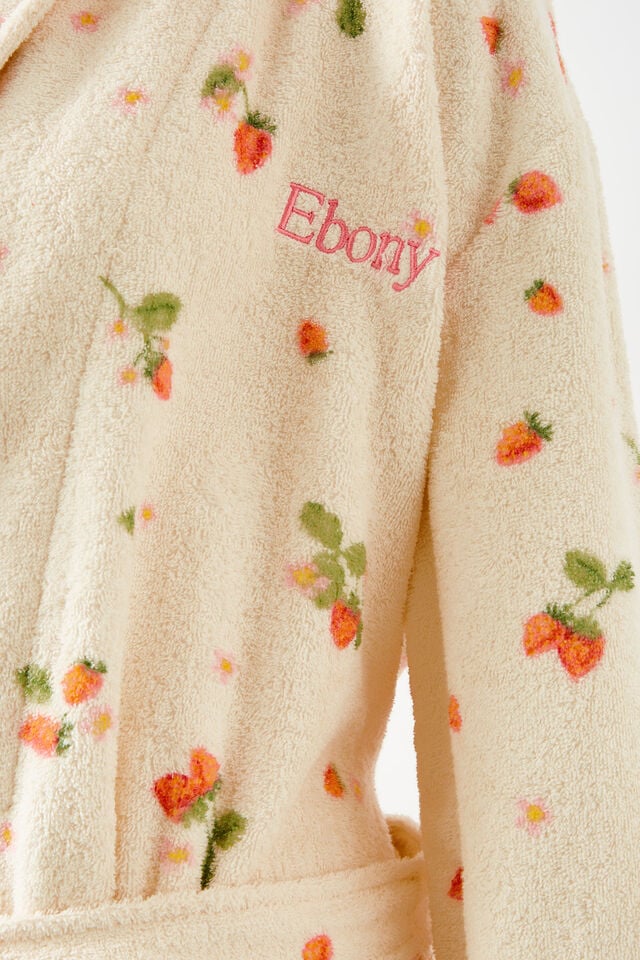 Luxe Terry Robe Personalised, SOPHIE STRAWBERRY