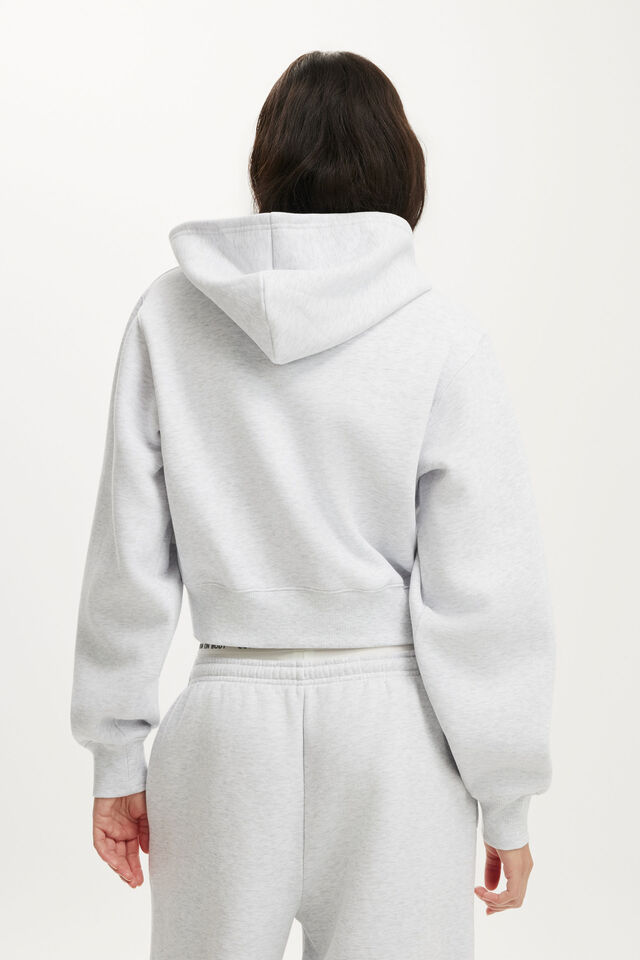 Plush Relaxed Zip Through Hoodie, CLOUDY GREY MARLE