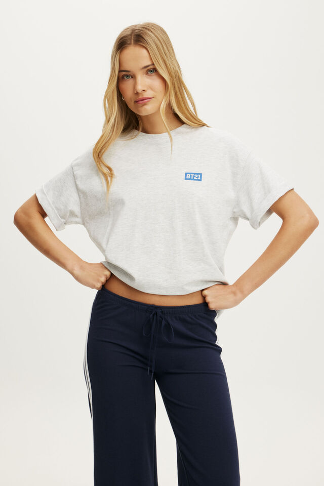 BT21 Active Graphic Tee, LCN BT21/GREY MARLE