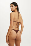 Micro String Triangle Bikini Top, BROWN EMBER TERRY - example image 3