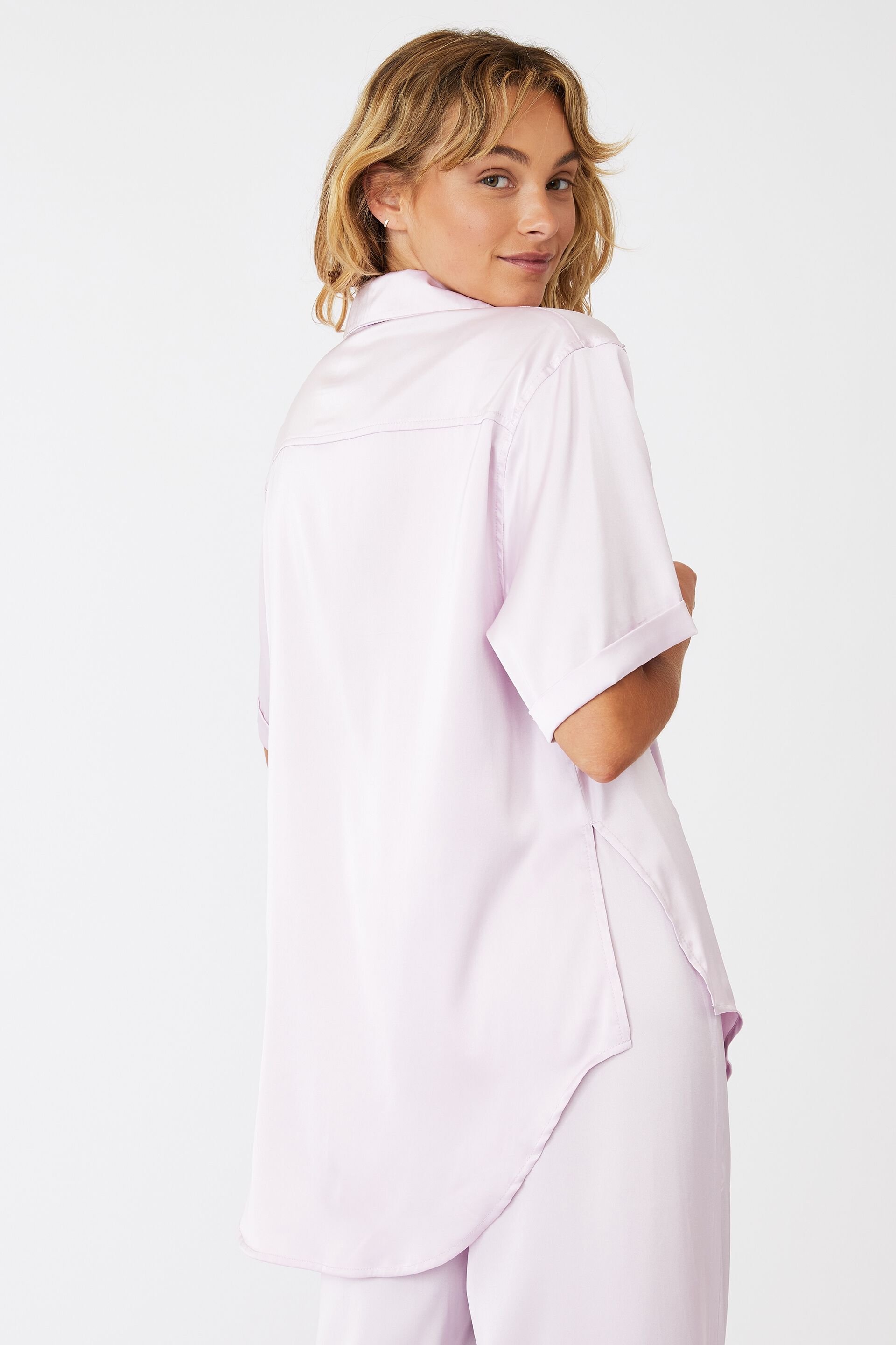 Gifts Gifts For Her | Short Sleeve Satin Sleep Shirt - DQ34415