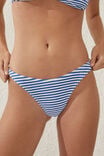 Refined High Side Thong Bikini Bottom, SPRING BLUE CRINKLE STRIPE - alternate image 2
