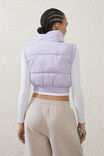 The Mother Puffer Panelled Crop Vest, LILAC LIGHT - alternate image 3