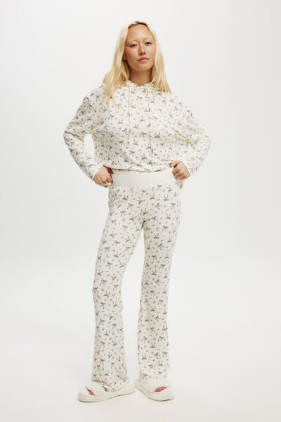 Super Soft Asia Fit Relaxed Flare Pant, MISSY BOWS/CREAM BLACK