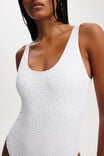 Scoop Back One Piece Cheeky, WHITE JACQUARD - alternate image 2