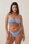 U Front Bandeau Bikini Top, SPRING BLUE CRINKLE STRIPE - alternate image 1